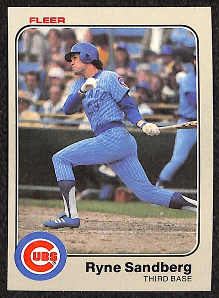 Lot of 34 - 1983 Ryne Sandberg Rookie Cards - Topps/Donruss/Fleer