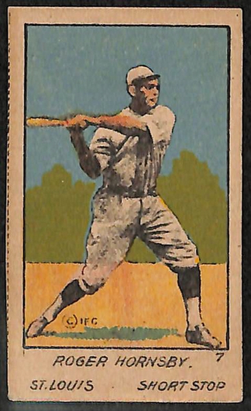 Lot of 2 1920 W516-1 Hall of Famer Cards - Grover Alexander & Roger Hornsby