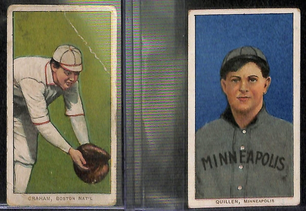 Tobacco Card Lot of 10 - 1909 T206 Cards w. Oldring & 5 - 1911 T205 Cards w. Wallace