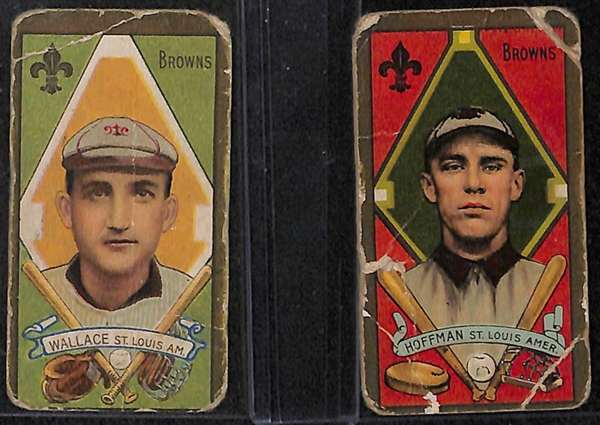 Tobacco Card Lot of 10 - 1909 T206 Cards w. Oldring & 5 - 1911 T205 Cards w. Wallace
