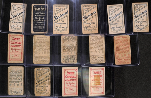 Tobacco Card Lot of 10 - 1909 T206 Cards w. Oldring & 5 - 1911 T205 Cards w. Wallace