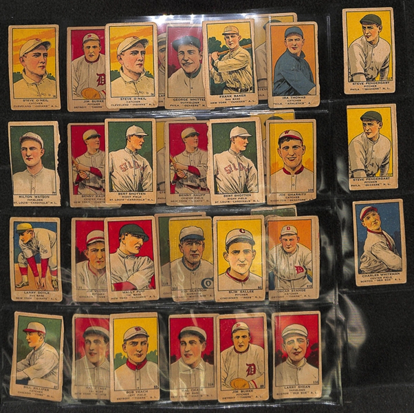 Lot of 33 Assorted 1920-21 W514 Baseball Cards w. Homerun Baker