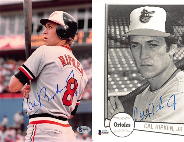 Lot of (2) Cal Ripken Jr. Signed 8x10 Photographs (Beckett COA)