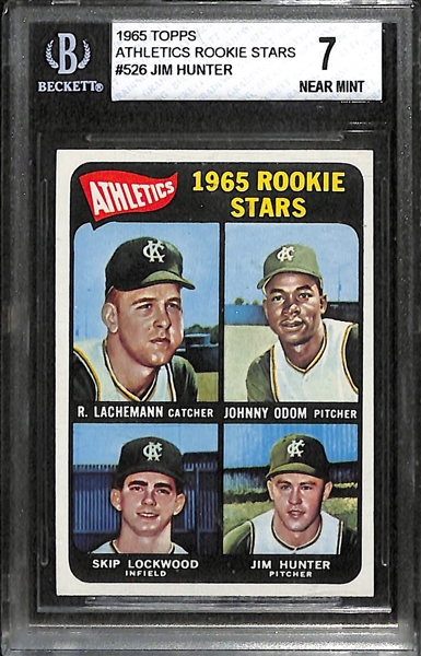 1965 Topps #526 Jim Catfish Hunter Rookie Graded BVG 7 (NM)