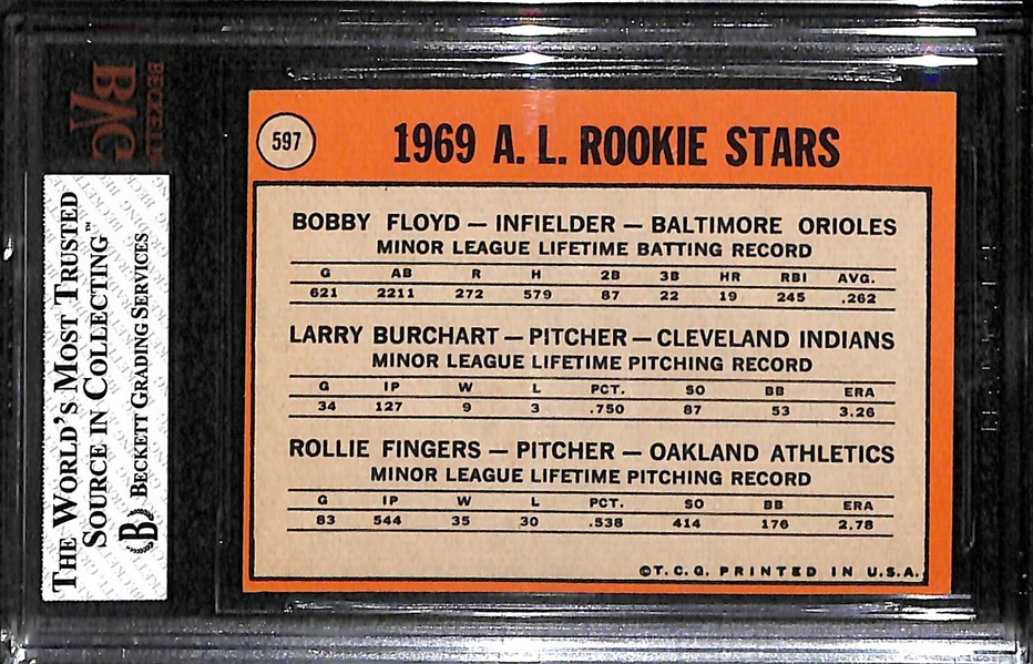 1969 Topps #597 Rollie Fingers Rookie Graded BVG 7 (NM)