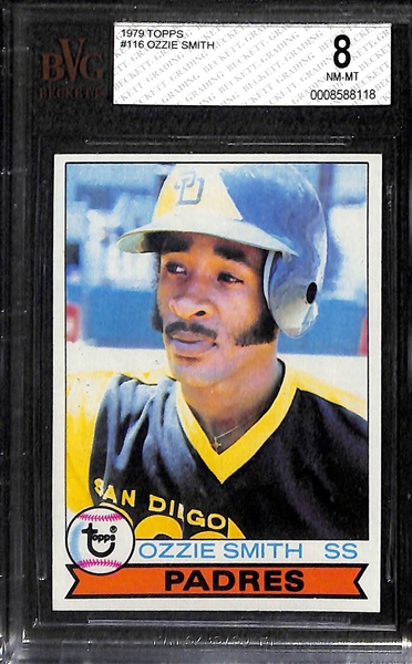 (2) High Grade Rookies - 1978 Ozzie Smith and 1977 Andre Dawson - Both BVG 8
