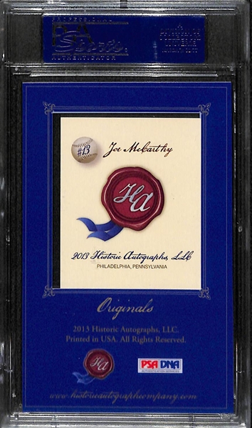 2013 Historic Autographs Joe McCarthy Signed Cut and Card (PSA/DNA Authenticated/Slabbed)