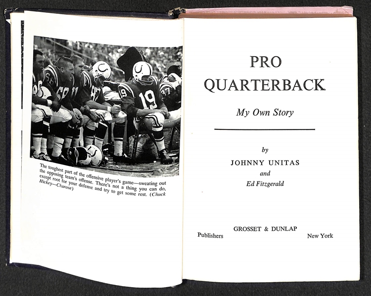 Johnny Unitas Autographed Hardback Book (Beckett LOA)