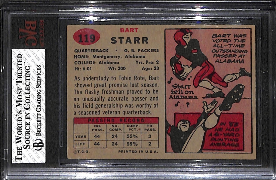 1957 Topps #119 Bart Starr Rookie Graded Beckett BVG 4.5 (VG-EX+)