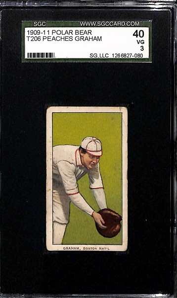 Lot of (2) SGC VG Graded 1909-11 T206 Boston (NL) Polar Bear Cards - (Ferguson SGC 3, Graham SGC 3)