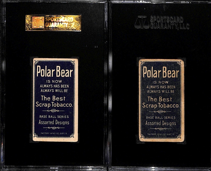 Lot of (2) SGC Graded 1909-11 T206 Chicago Cubs (NL) Polar Bear Cards - Sheckard (Glove Showing) SGC 2, Needham SGC 3
