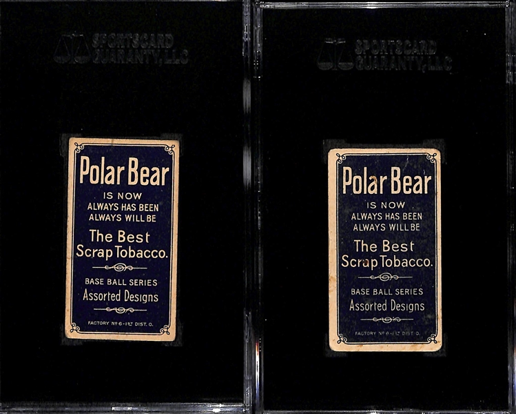 Lot of (2) SGC Graded 1909-11 T206 NY Yankees Polar Bear Cards - Knight (w/ bat) SGC 3, Ford SGC 2.5