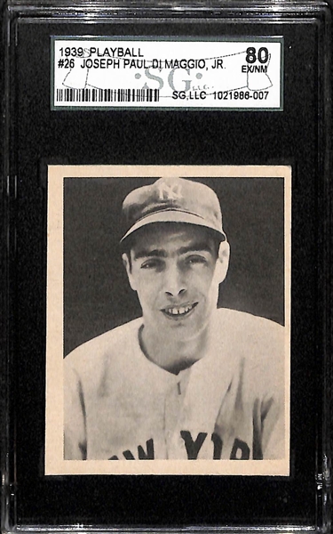 High Grade 1939 Playball #26 Joe DiMaggio Graded 80 (EX/NM)