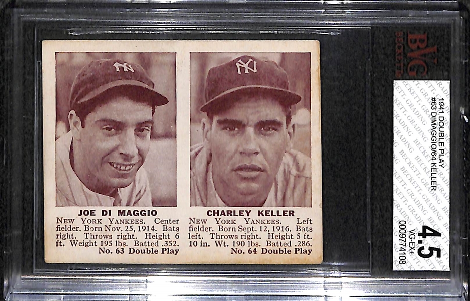1941 Double Play #63 Joe DiMaggio/Charley Keller Graded SGC 4.5 (VG-EX+)