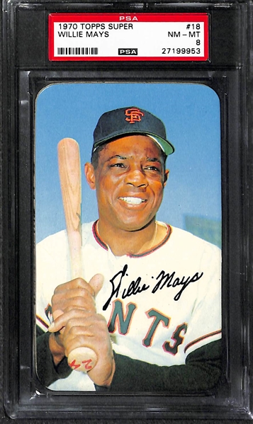 PSA 8 Lot of (3) 1970 Topps Super - Aaron, Mays, Rose - All PSA 8 NM-Mint