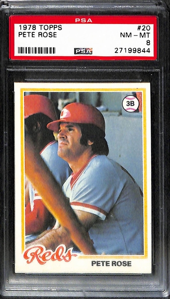Pete Rose PSA 8 Lot of (4) - Includes 1973 Topps (#130) and 1975 Topps (#320)