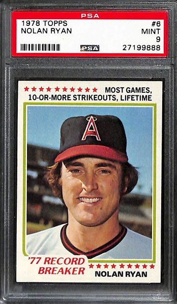 1978 Topps PSA 9 Star Lot - Rose (#20); Munson (#60); Ryan (#6); and Carlton (#540)
