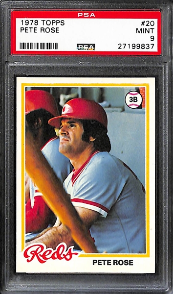 1978 Topps PSA 9 Star Lot - Rose (#20); Munson (#60); Ryan (#6); and Carlton (#540)