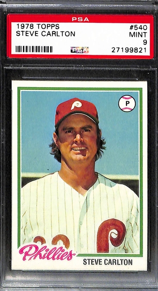 1978 Topps PSA 9 Star Lot - Rose (#20); Munson (#60); Ryan (#6); and Carlton (#540)