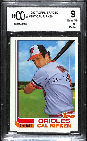 1982 Topps Traded Cal Ripken Rookie Card Graded Beckett BCCG 9 (NM or Better)