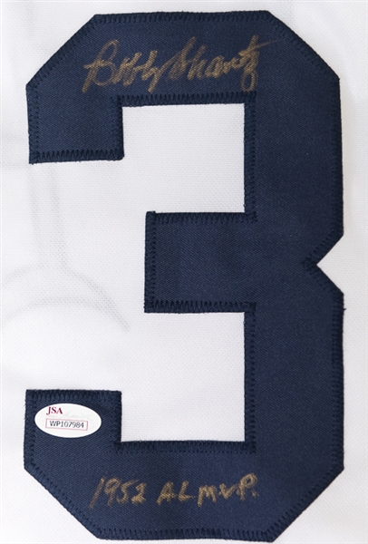 Bobby Shantz Signed Philadelphia A's Style Jersey w/ 1952 AL MVP Inscription (JSA COA)