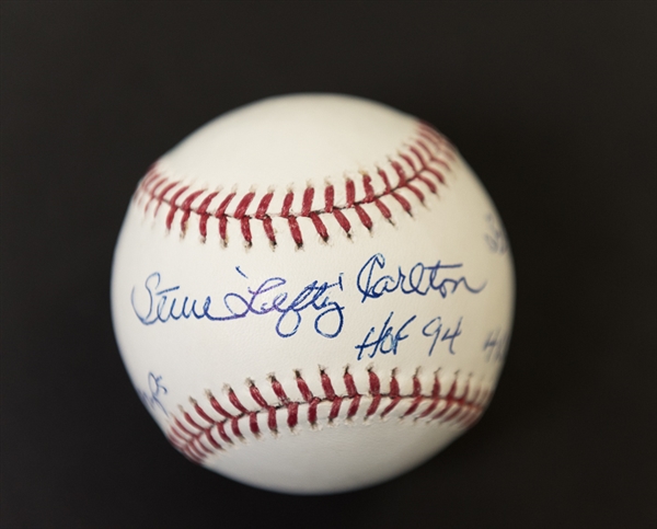 Steve Carlton (HOFer) Signed Baseball w/ RARE 5 Inscriptions (PSA/DNA)