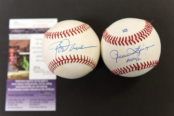Lot of (2) HOF Signed Baseballs - Rod Carew and Rollie Fingers