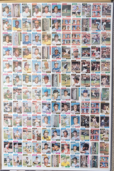 1974 Topps Baseball Uncut Sheet w. Winfield Rookie Card