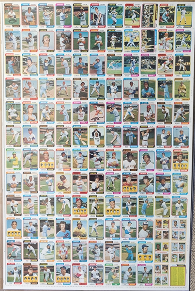 1974 Topps Baseball Uncut Sheet w. Nolan Ryan 