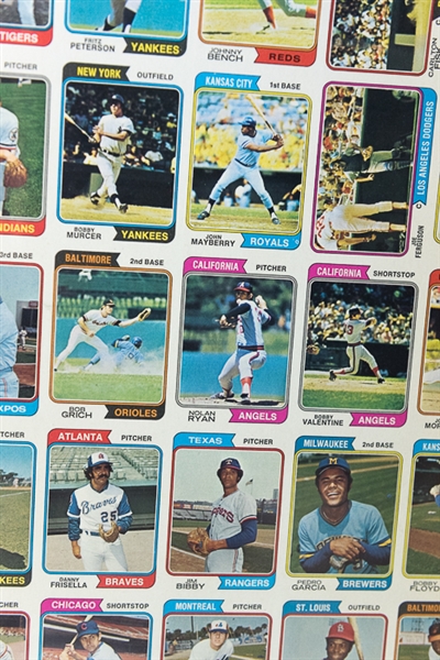1974 Topps Baseball Uncut Sheet w. Nolan Ryan 
