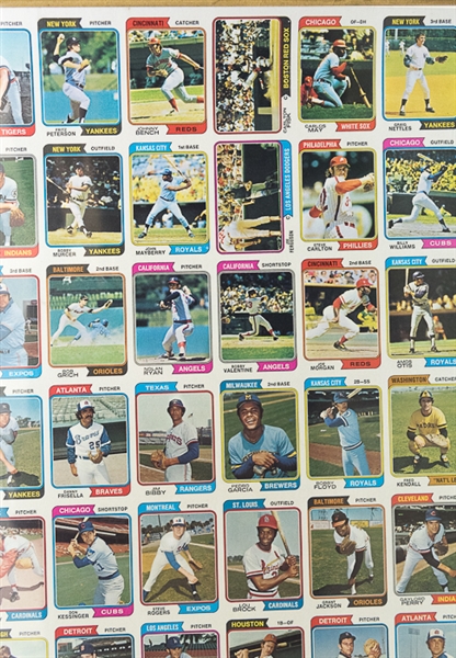 1974 Topps Baseball Uncut Sheet w. Nolan Ryan 