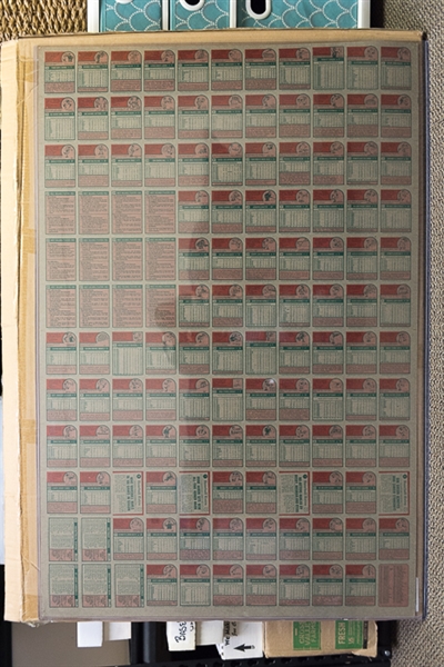 1975 Topps Baseball Uncut Sheet w. George Brett & Robin Yount Rookie Cards