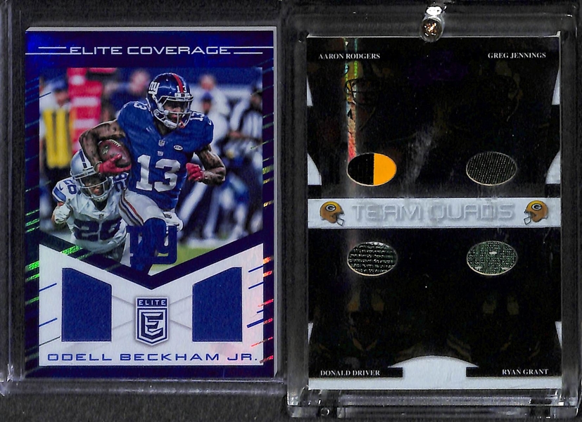 Football Jersey/Patch Lot of (9) - Inc.(2) Pescott, Wentz, Aaron Rodgers, David Johnson, Odell Beckham, & more!