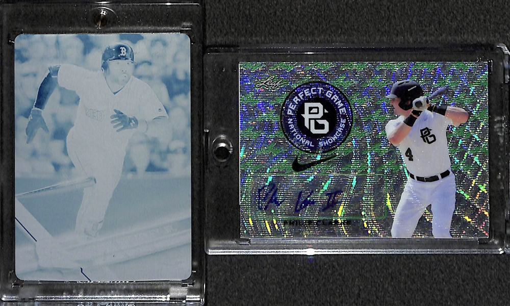 Lot of (8) Baseball Autograph Cards Numbered 1/1 and (2) Baseball Card 1/1 Printing Plates