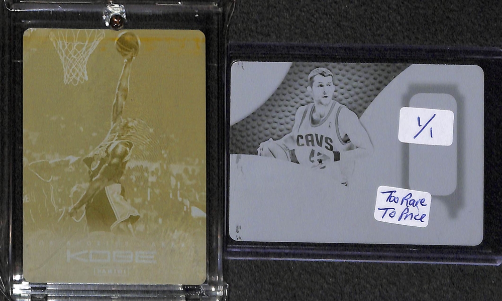 Lot of (9) Basketball Card Printing Plates inc. (2) Kobe Bryant Cards