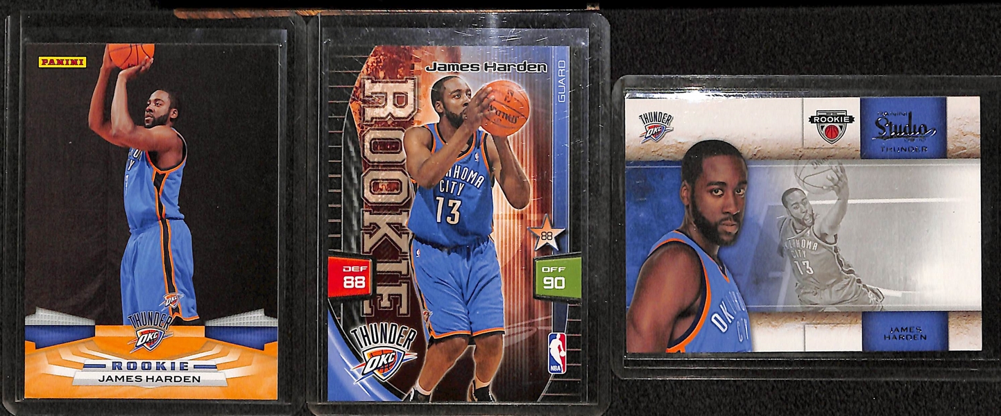  Lot of Over 50 Basketball Insert, Star, Jersey & Rookie Cards!  Inc. Magic Johnson Autograph, (4) Harden Rookie, 2 D. Russell Rookie