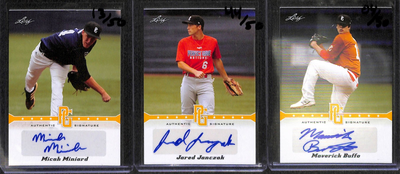 Lot of Over 50 Certified Baseball Autograph Cards w/ Boog Powell, Sparkey Lyle, (2) Joe Mauer, Bill Mazeroski, Gary Carter, Kevin Mitchell, and Zach Cozaet