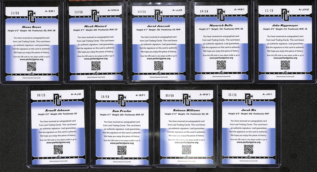 Lot of Over 50 Certified Baseball Autograph Cards w/ Boog Powell, Sparkey Lyle, (2) Joe Mauer, Bill Mazeroski, Gary Carter, Kevin Mitchell, and Zach Cozaet