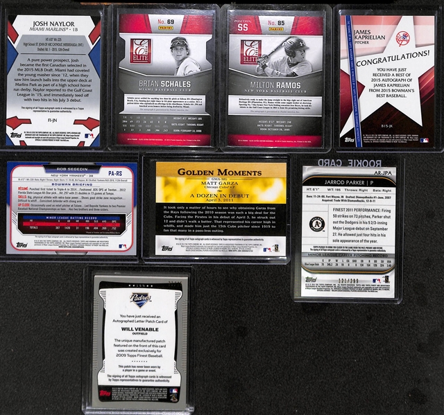 Lot of Over 50 Certified Baseball Autograph Cards w/ Chris Sale, Adrian Beltre, Sandy Alderson, Starling Marte, Jorge Mateo, and Ike Davis