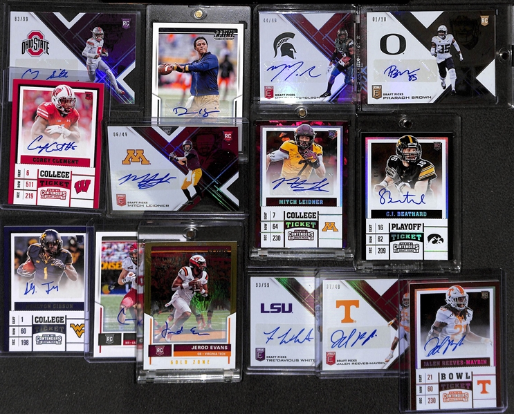 Lot of (48) Certified 2017 Football Autograph Rookie Cards w/DeShone Kizer, Corey Smith, Jerod Evans, Cooper Kupp, Shelton Gibson, Mitch Leidner, Corey Clement, & Montae Nicholson