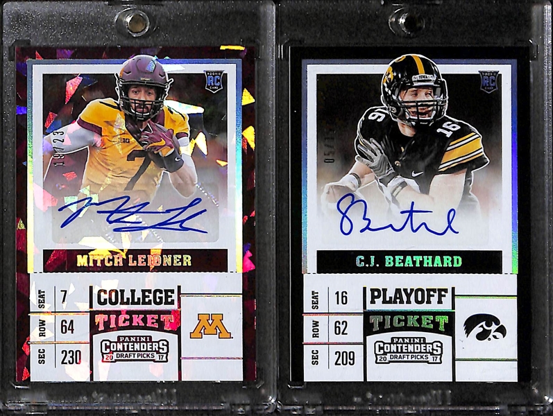 Lot of (48) Certified 2017 Football Autograph Rookie Cards w/DeShone Kizer, Corey Smith, Jerod Evans, Cooper Kupp, Shelton Gibson, Mitch Leidner, Corey Clement, & Montae Nicholson