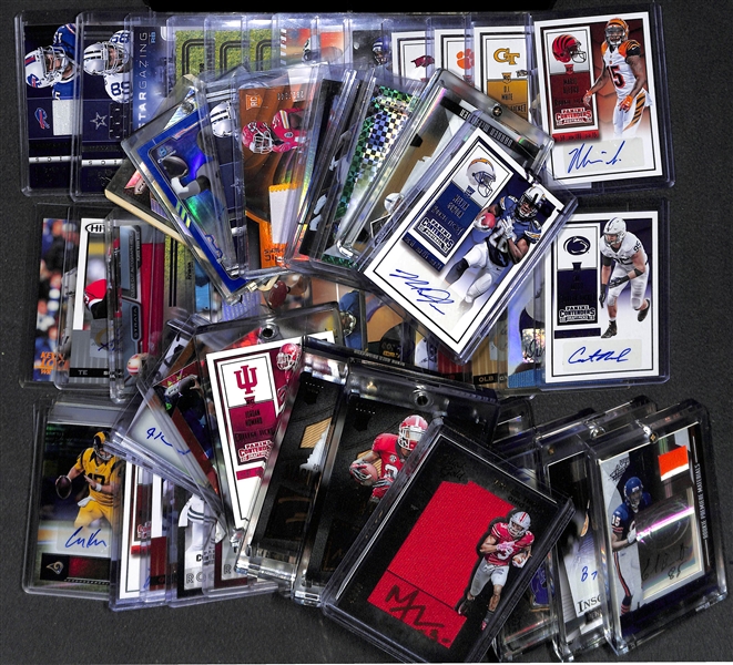 Lot of (59) Certified Football Autograph Cards (mostly rookies) w/ Melvin Gordan SP, Crowder, Braxton Miller, Michael Thomas, Makcolm Mitchell, Hunter Henrey, (2) Jordan Howard (Contenders and...