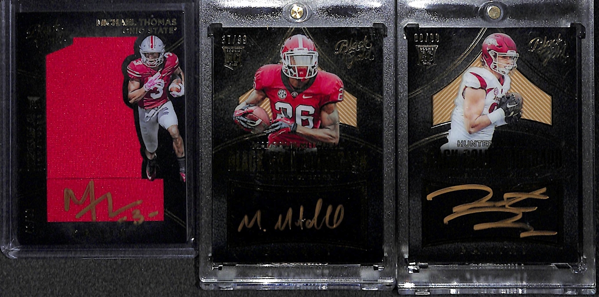 Lot of (59) Certified Football Autograph Cards (mostly rookies) w/ Melvin Gordan SP, Crowder, Braxton Miller, Michael Thomas, Makcolm Mitchell, Hunter Henrey, (2) Jordan Howard (Contenders and...