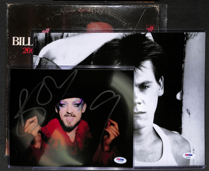 Lot of 3 Entertainer Signed Pieces w. Kevin Bacon & Bill Cosby