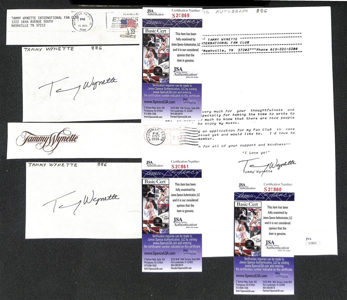 Lot of 4 Signed Pieces by Country Singer Tammy Wynette - JSA