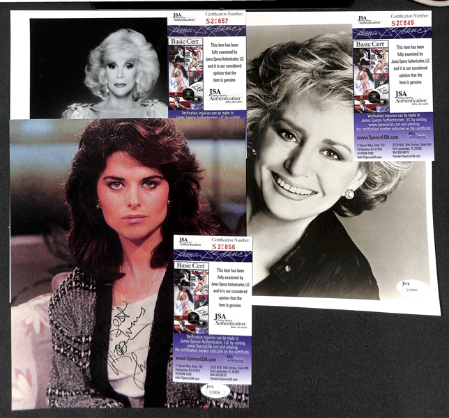 Lot of 3 - 8 x 10 Autographed Photos of Joan Rivers, Maria Shriver, & Barbara Walters - All JSA