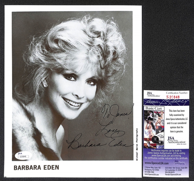 Lot of 5 - Female Actress 8 x 10 Autographed Photos w. Barbara Eden - All JSA