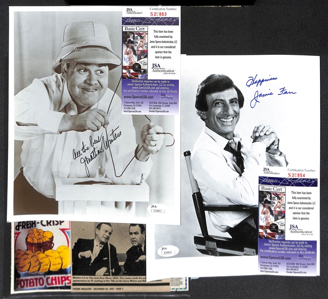 Jonathan Winters & Jamie Farr Autographed 8 x 10 Black & White Photos - JSA
