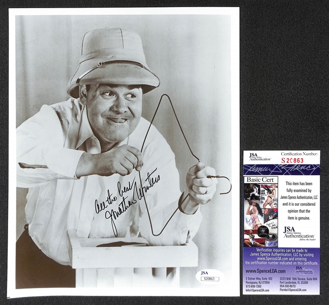 Jonathan Winters & Jamie Farr Autographed 8 x 10 Black & White Photos - JSA