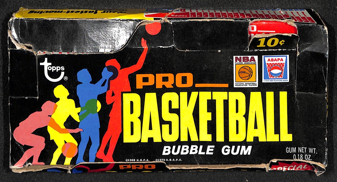 1971-72 Topps Basketball Partially Sealed Wax Box - 7 Sealed Packs In Original Box